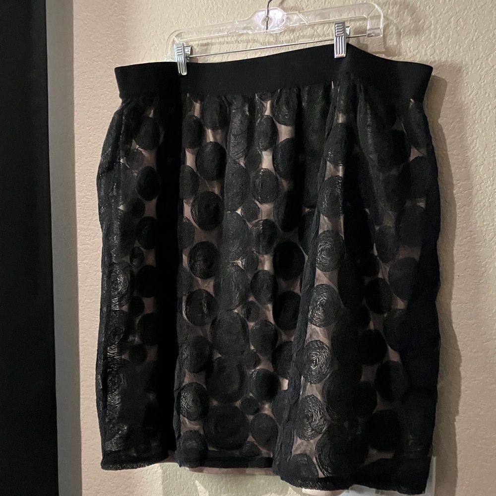 Lane Bryant Black Textured A-Line Skirt